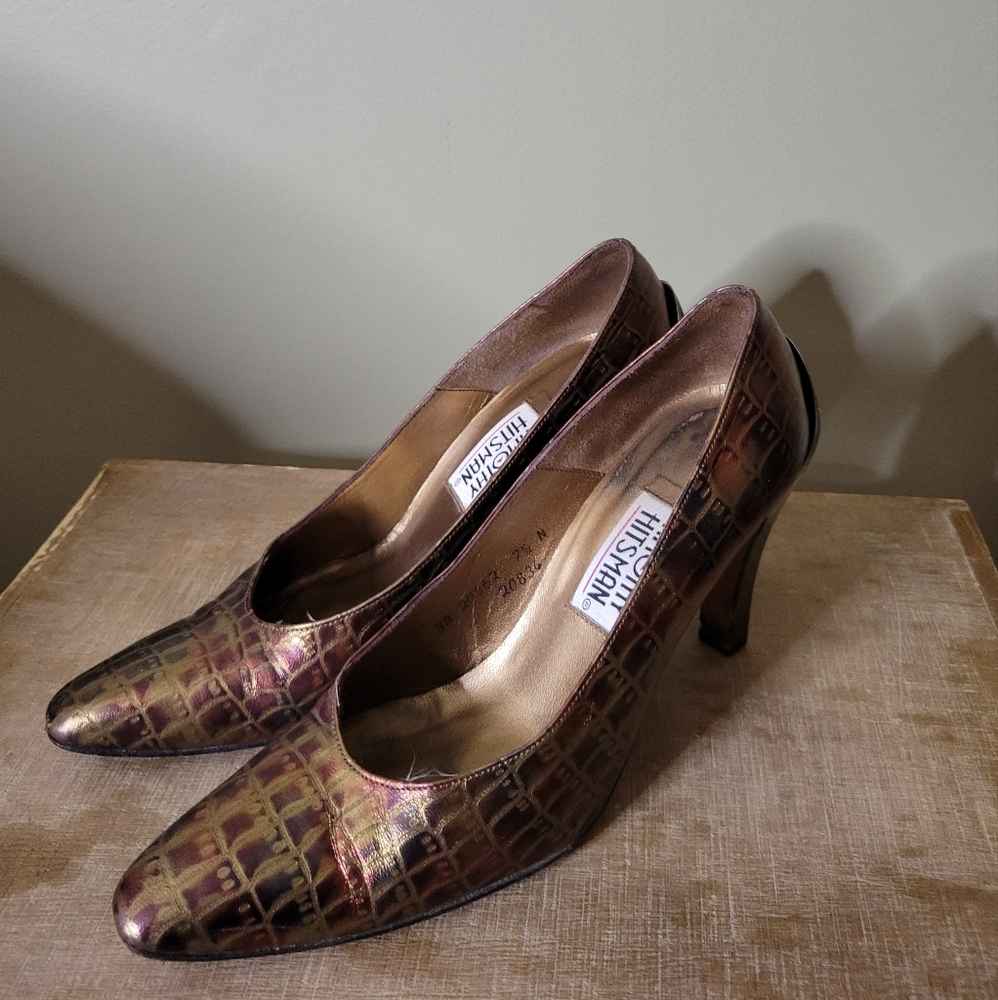 Timothy Hitsman Copper Brown Scale Heels Size 7.5